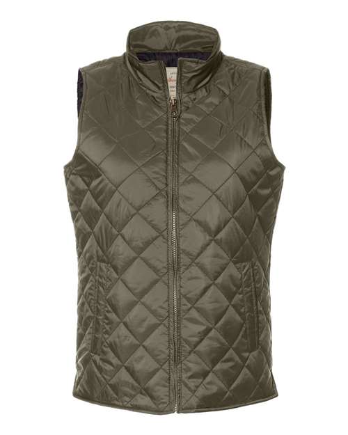 Women's Vintage Diamond Quilted Vest - Rosin