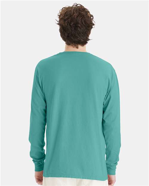 Unisex Garment-Dyed Long Sleeve T-Shirt - Spanish Moss