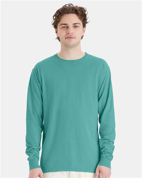 Unisex Garment-Dyed Long Sleeve T-Shirt - Spanish Moss
