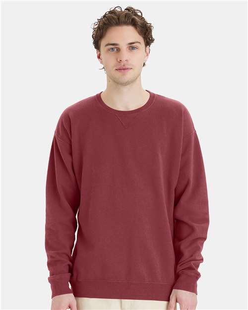 Unisex Garment-Dyed Crewneck Sweatshirt - Cayenne