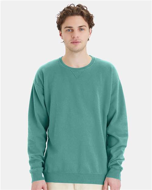 Unisex Garment-Dyed Crewneck Sweatshirt - Spanish Moss