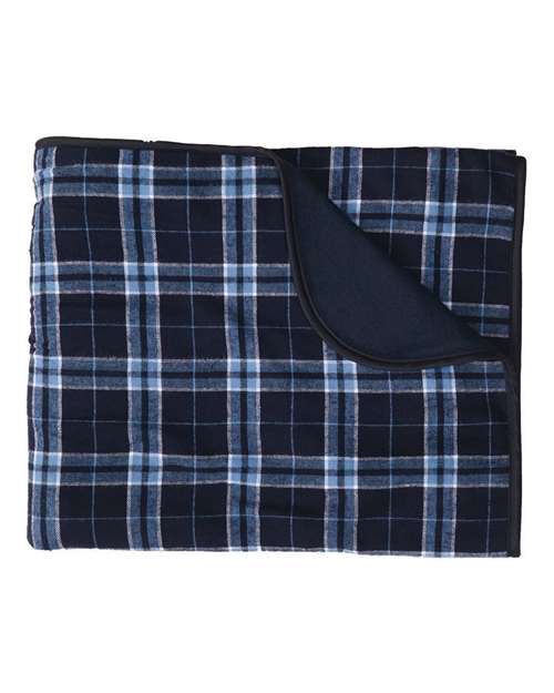 Flannel Blanket - Navy/ Columbia Plaid