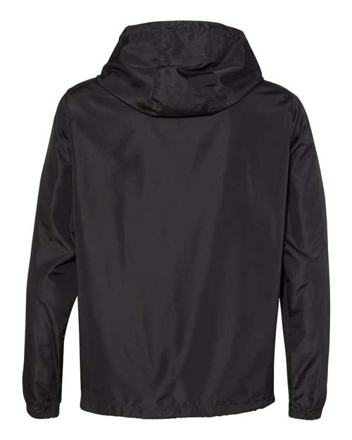 Unisex Lightweight Quarter-Zip Windbreaker Pullover Jacket - Black