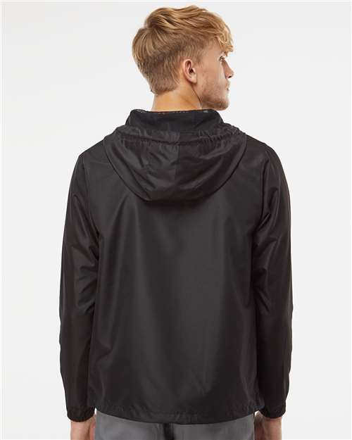 Unisex Lightweight Quarter-Zip Windbreaker Pullover Jacket - Black