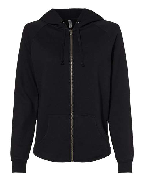 Women's California Wave Wash Full-Zip Hooded Sweatshirt - Black
