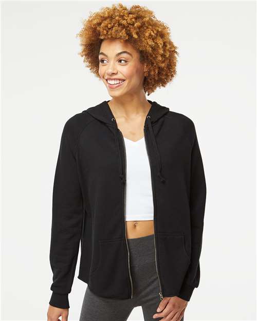 Women's California Wave Wash Full-Zip Hooded Sweatshirt - Black