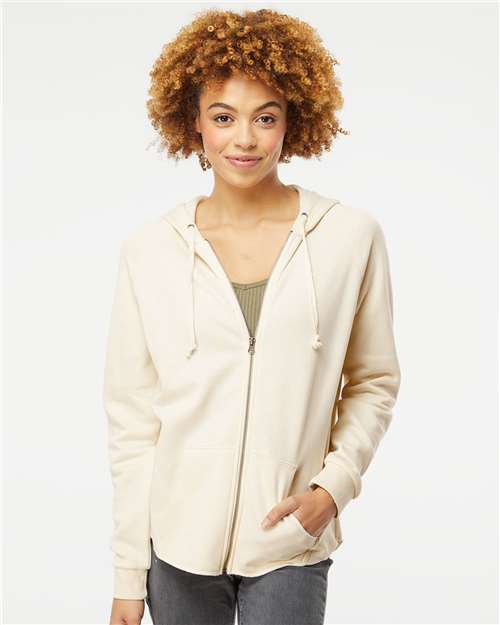 Women's California Wave Wash Full-Zip Hooded Sweatshirt - Bone