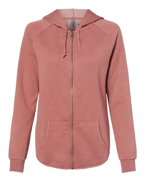Women's California Wave Wash Full-Zip Hooded Sweatshirt - Dusty Rose