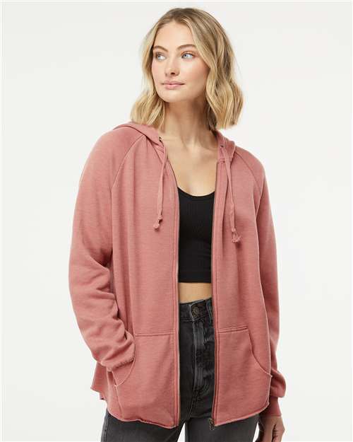 Women's California Wave Wash Full-Zip Hooded Sweatshirt - Dusty Rose