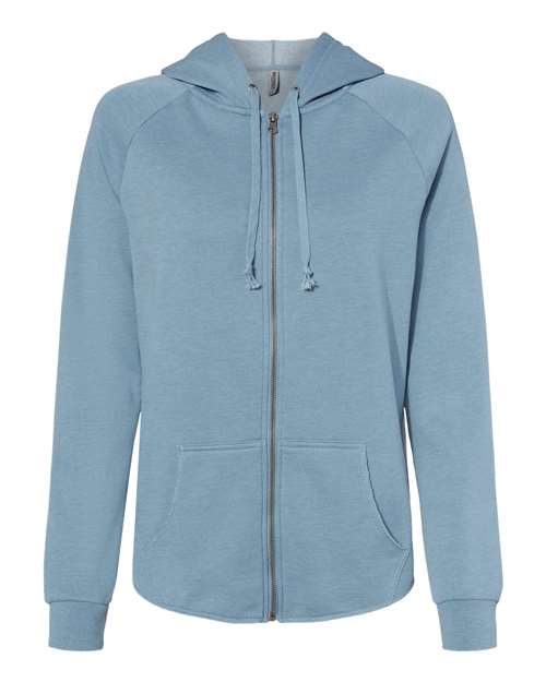 Women's California Wave Wash Full-Zip Hooded Sweatshirt - Misty Blue