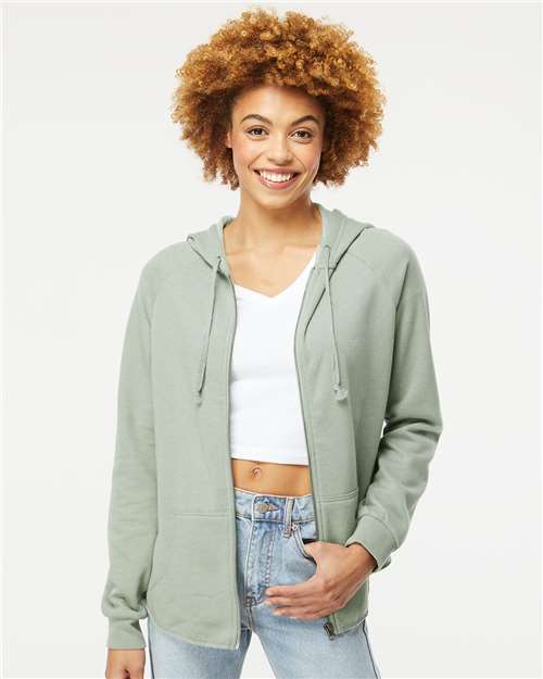 Women's California Wave Wash Full-Zip Hooded Sweatshirt - Sage