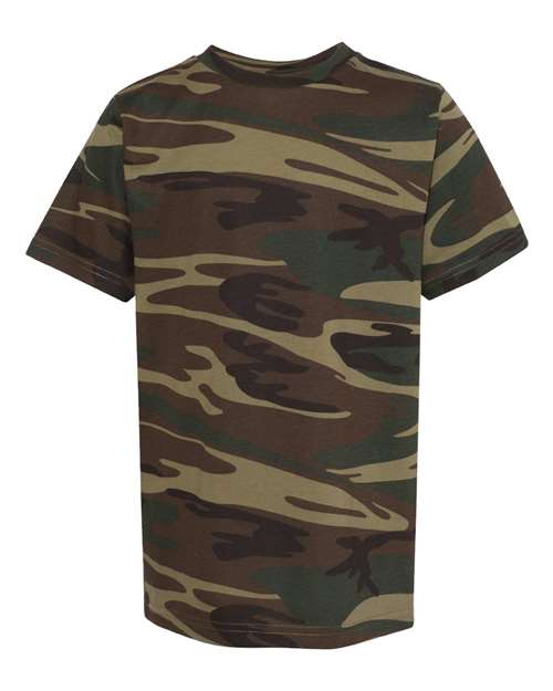 Youth Camouflage T-Shirt - Green Woodland
