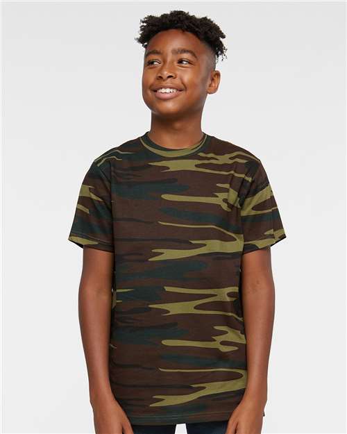 Youth Camouflage T-Shirt - Green Woodland