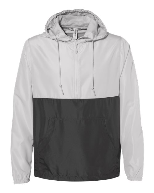 Unisex Lightweight Quarter-Zip Windbreaker Pullover Jacket - Smoke/ Graphite