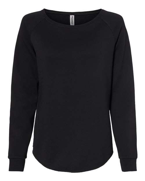 Women's California Wave Wash Crewneck Sweatshirt - Black