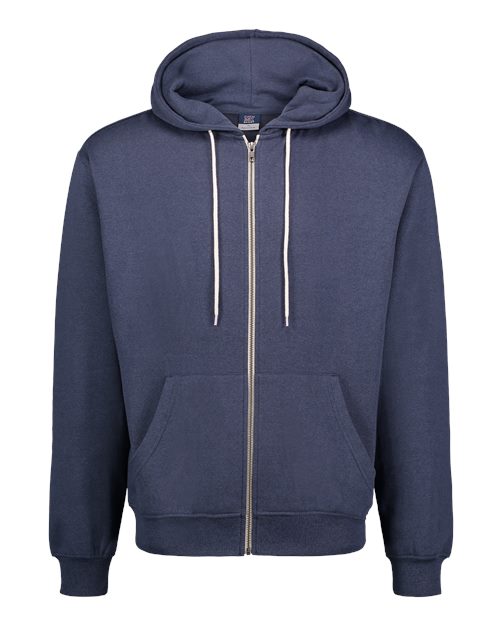 Unisex Retro Heather Full-Zip Hooded Sweatshirt - Indigo Pepper Heather