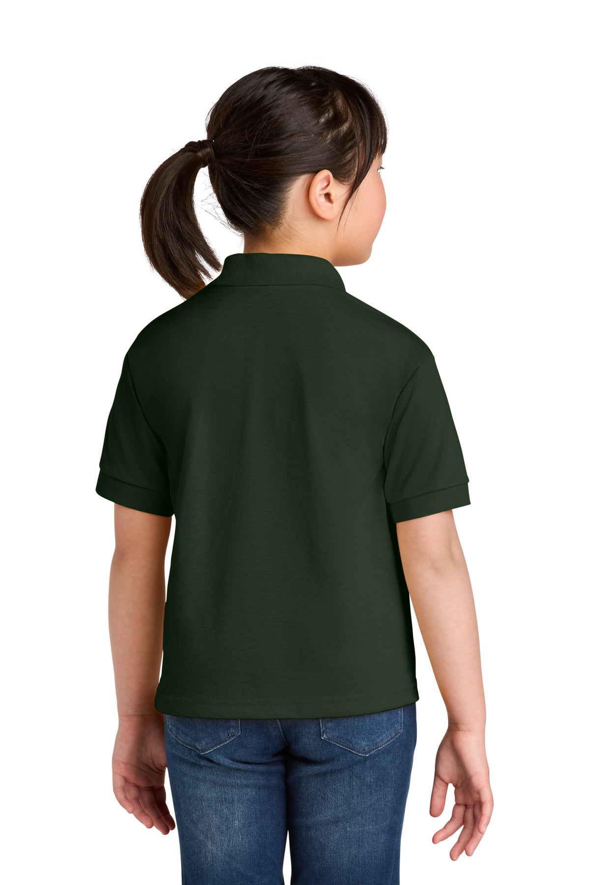 Gildan Youth DryBlend 6-Ounce Jersey Knit Sport Shirt - Forest Green