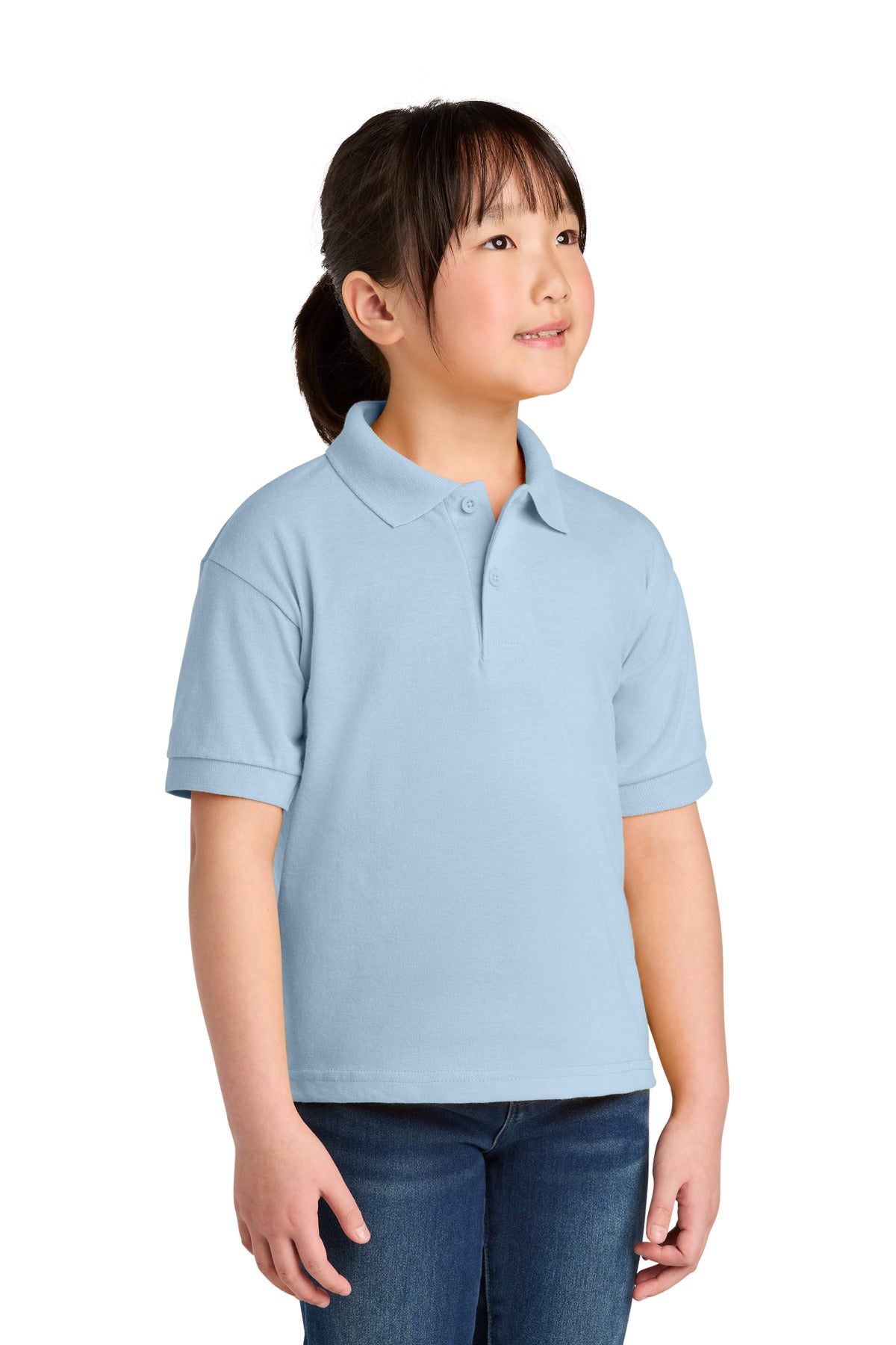 Gildan Youth DryBlend 6-Ounce Jersey Knit Sport Shirt - Light Blue