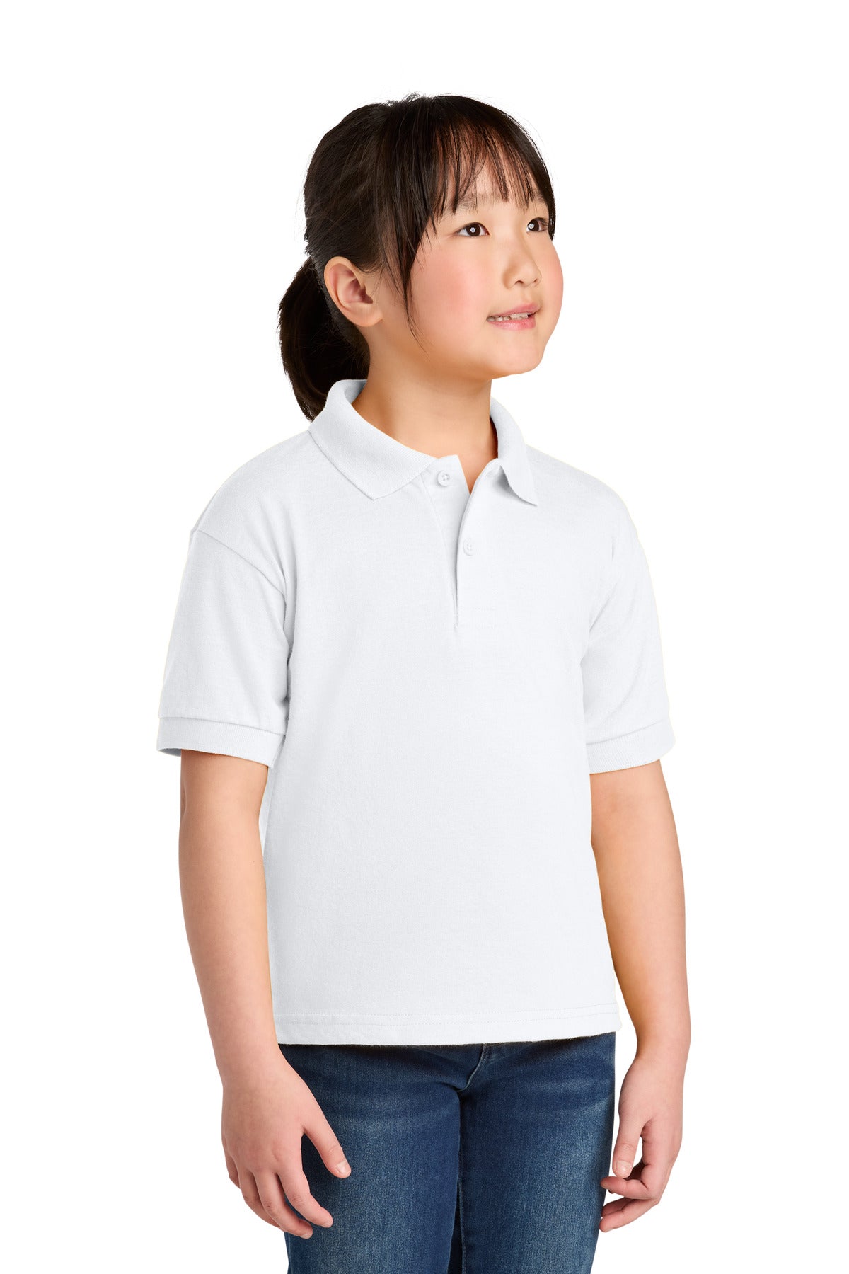 Gildan Youth DryBlend 6-Ounce Jersey Knit Sport Shirt - White