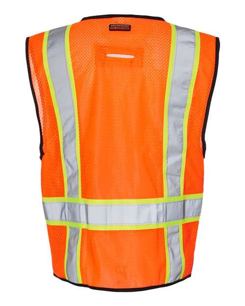 Unisex 6 Pocket Contrast Class 2 Vest - Orange