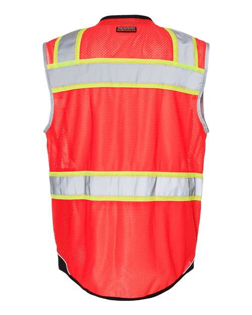 Unisex Premium Black Series® Black Bottom Class 2 Vest - Fluorescent Red (1715)