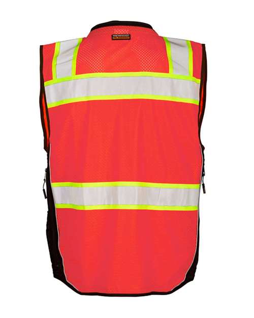 Unisex Premium Black Series® Surveyors Vest - Fluorescent Red (S5702)