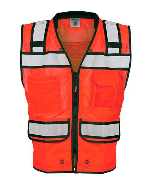 Unisex High-Performance Surveyors Vest - Fluorescent Red (S5704)