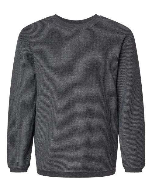 Unisex Corded Crewneck Sweatshirt - Charcoal