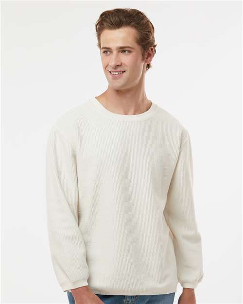 Unisex Corded Crewneck Sweatshirt - Ivory