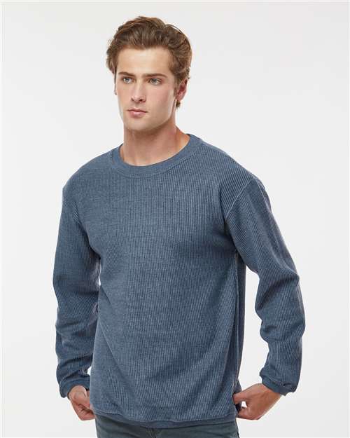Unisex Corded Crewneck Sweatshirt - Navy