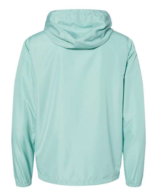 Men's Lightweight Windbreaker Full-Zip Jacket - Aqua/ White Zipper