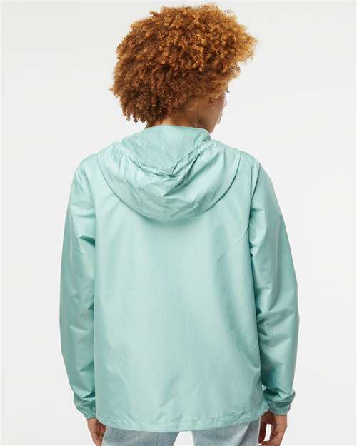 Men's Lightweight Windbreaker Full-Zip Jacket - Aqua/ White Zipper