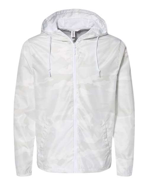 Men's Lightweight Windbreaker Full-Zip Jacket - White Camo