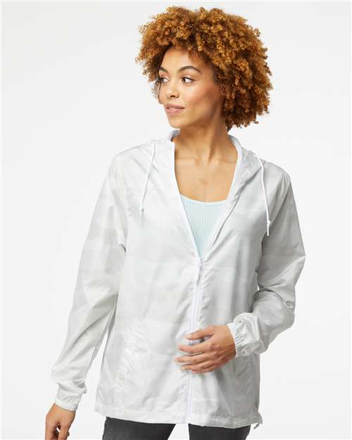 Men's Lightweight Windbreaker Full-Zip Jacket - White Camo