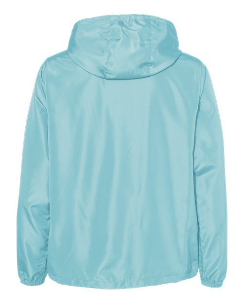 Unisex Lightweight Quarter-Zip Windbreaker Pullover Jacket - Aqua