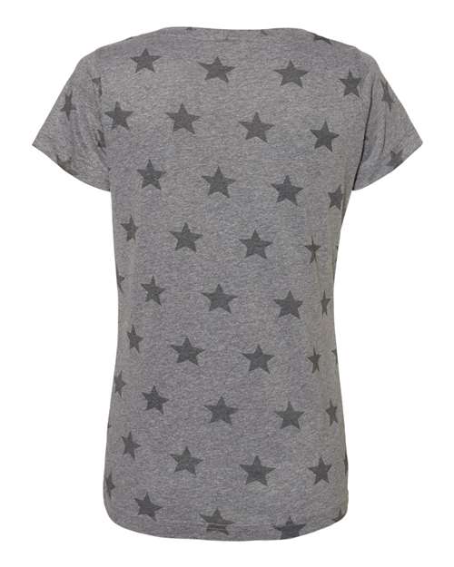 Women's Star Print Scoop Neck Tee - Granite Heather Star