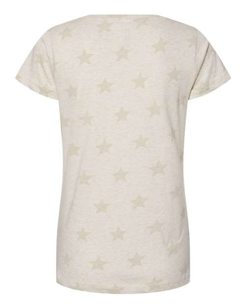 Women's Star Print Scoop Neck Tee - Natural Heather Star