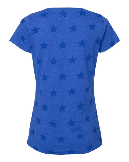 Women's Star Print Scoop Neck Tee - Royal Star