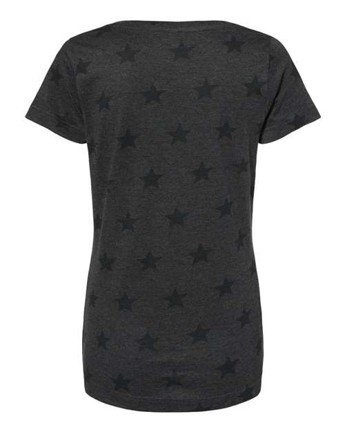 Women's Star Print Scoop Neck Tee - Smoke Star