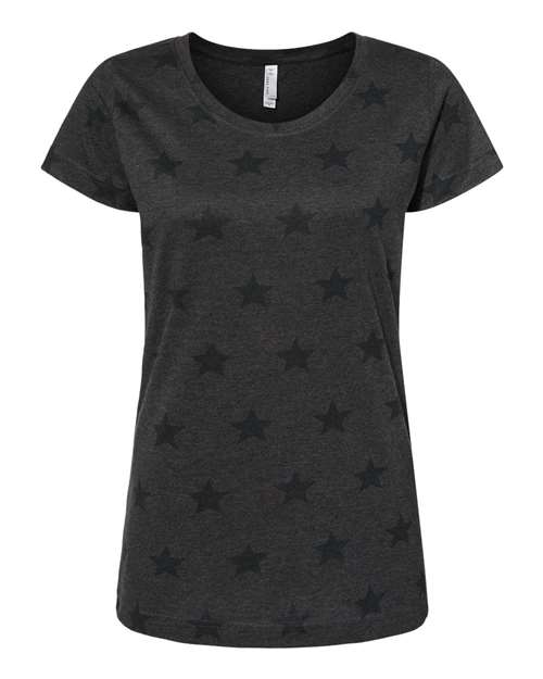 Women's Star Print Scoop Neck Tee - Smoke Star