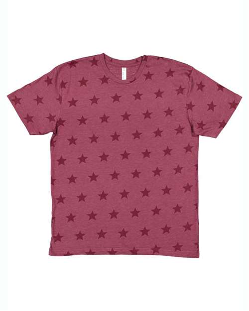 Men's Star Print Tee - Burgundy Star