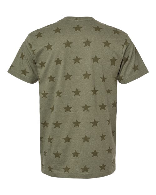 Men's Star Print Tee - Military Green Star