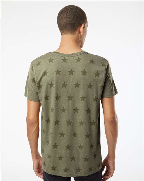 Men's Star Print Tee - Military Green Star
