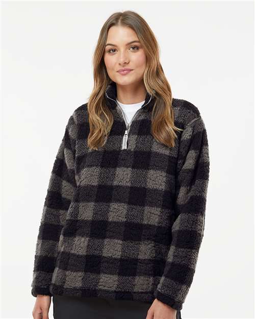 Women’s Epic Sherpa Quarter-Zip Pullover - Black/ Charcoal Buffalo