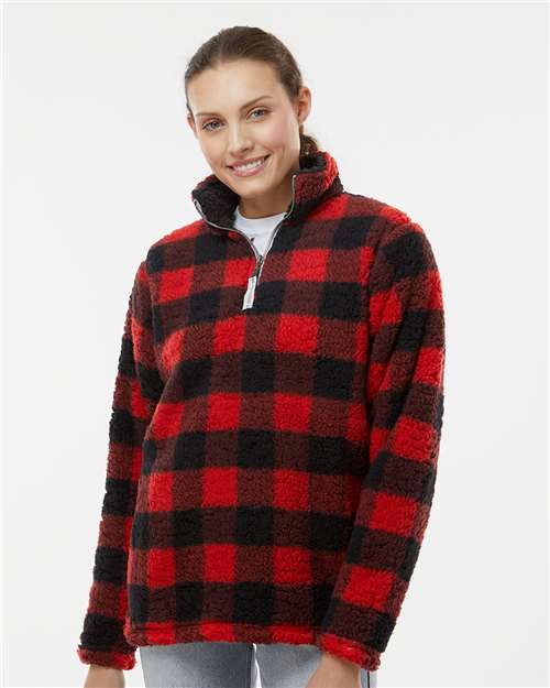 Women’s Epic Sherpa Quarter-Zip Pullover - Red/ Black Buffalo
