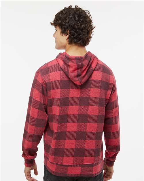 Men's Triblend Fleece Hooded Sweatshirt - Red Triblend Buffalo