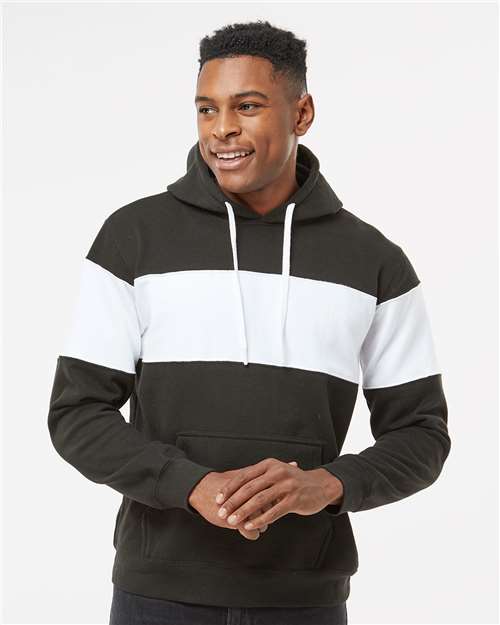 Men's Varsity Fleece Colorblocked Hooded Sweatshirt - Black