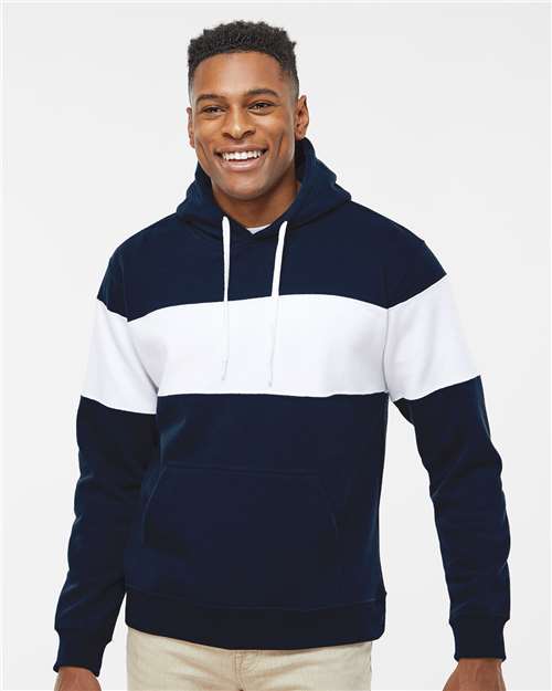 Men's Varsity Fleece Colorblocked Hooded Sweatshirt - Navy