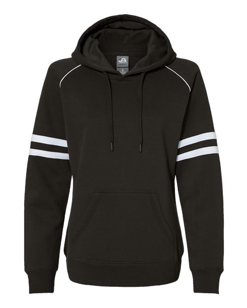 Women's Varsity Fleece Piped Hooded Sweatshirt - Black