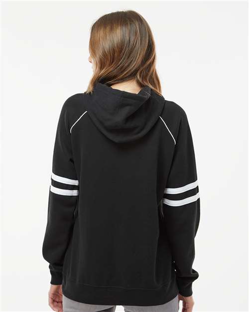 Women's Varsity Fleece Piped Hooded Sweatshirt - Black